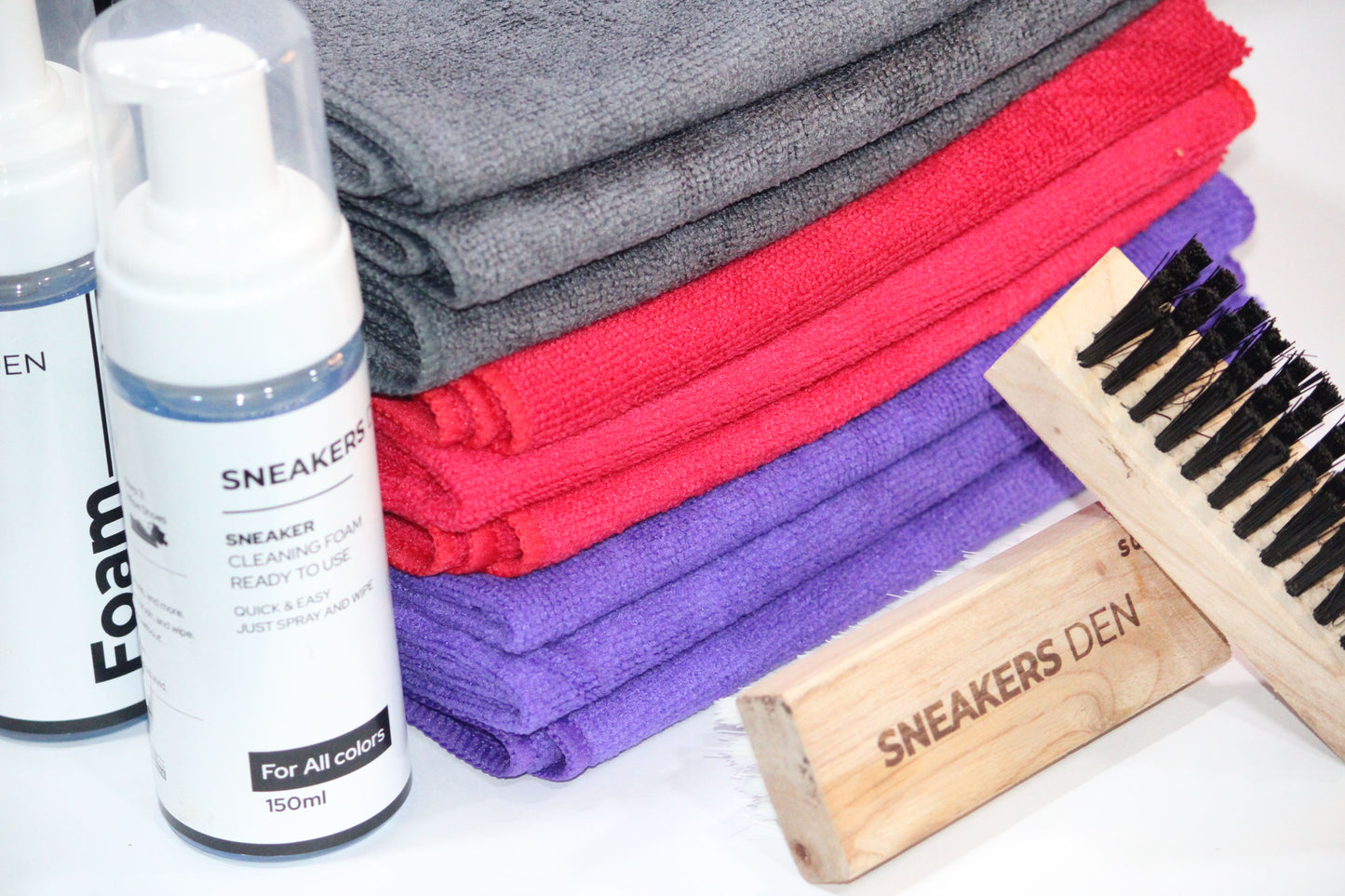SneakersDen Shoe Cleaning Kit | Sneaker Cleaner with Cloth & Brush Set