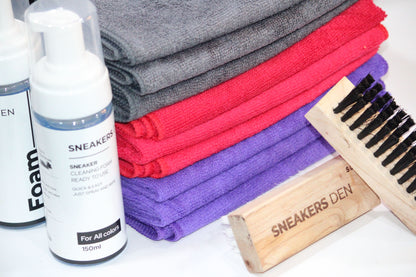 SneakersDen Shoe Cleaning Kit | Sneaker Cleaner with Cloth & Brush Set