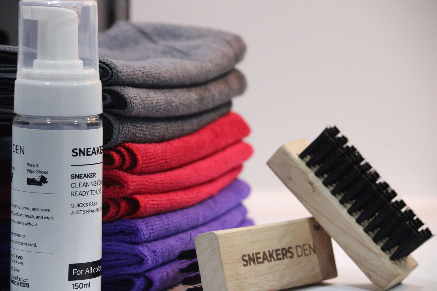 SneakersDen Shoe Cleaning Kit | Sneaker Cleaner with Cloth & Brush Set