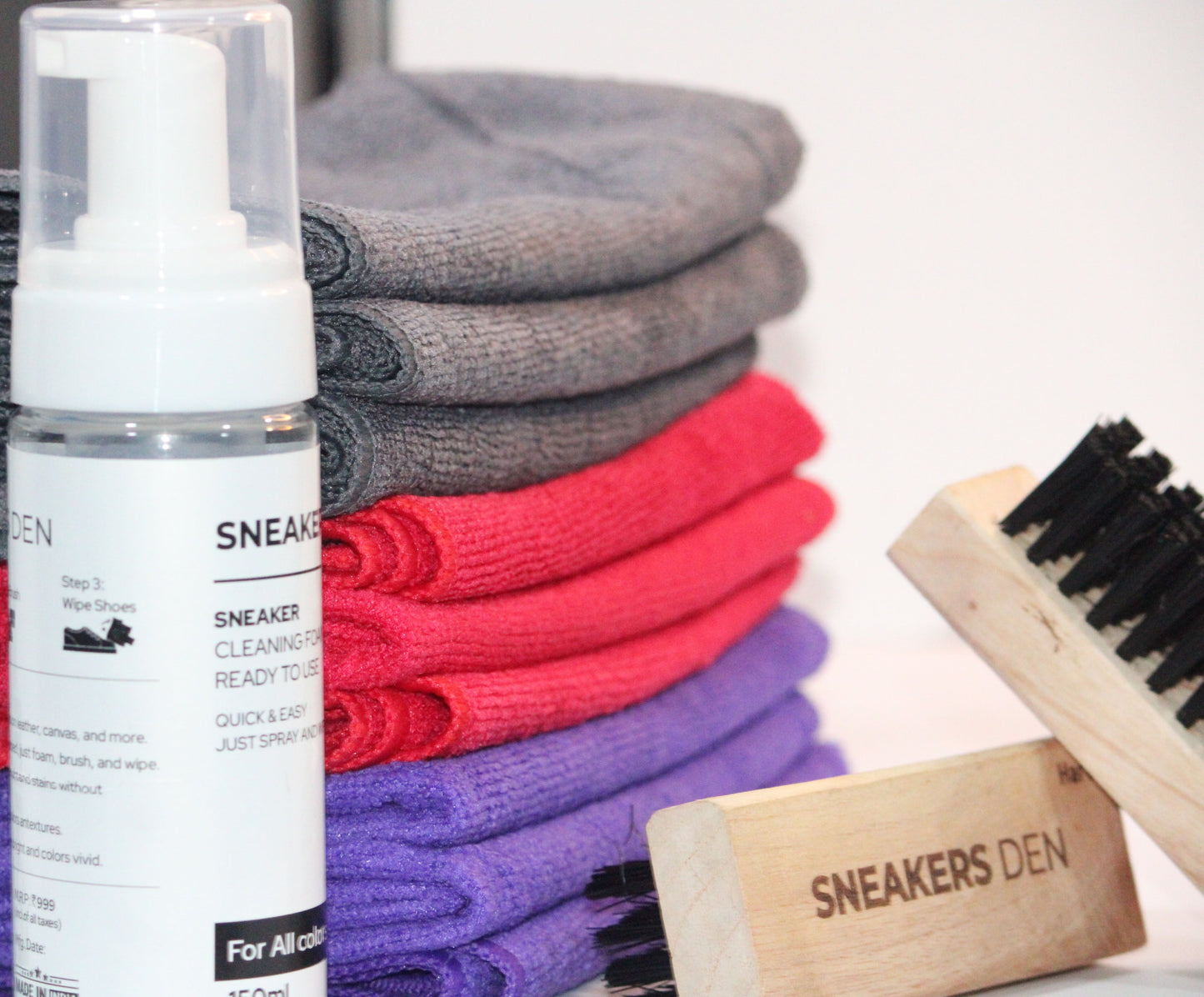 SneakersDen Shoe Cleaning Kit | Sneaker Cleaner with Cloth & Brush Set