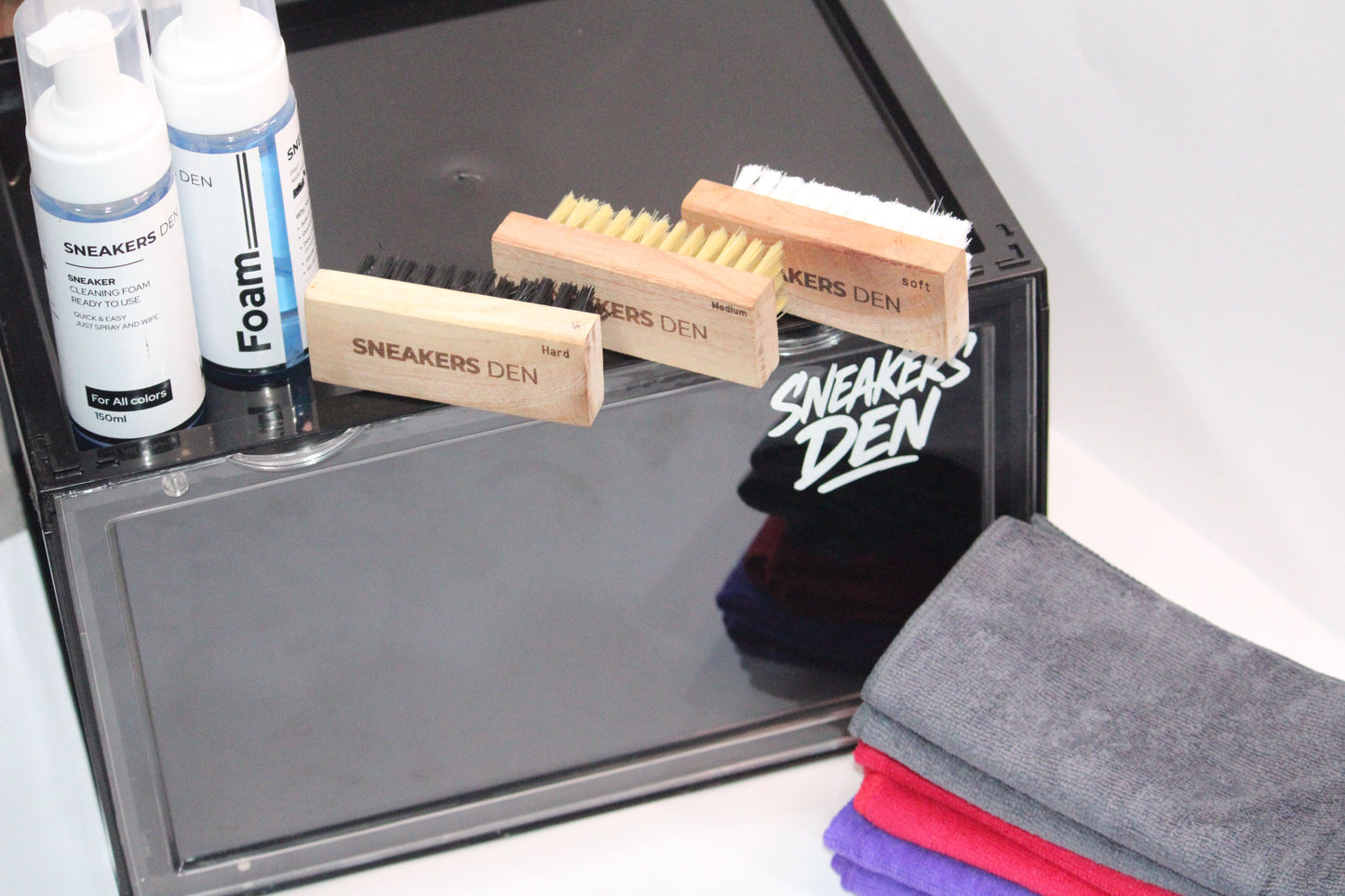 SneakersDen Shoe Cleaning Kit | Sneaker Cleaner with Cloth & Brush Set
