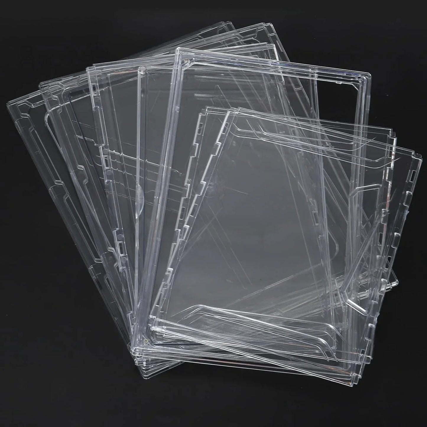 Stack of clear plastic panels for transparent sneaker storage display case by SneakersDen